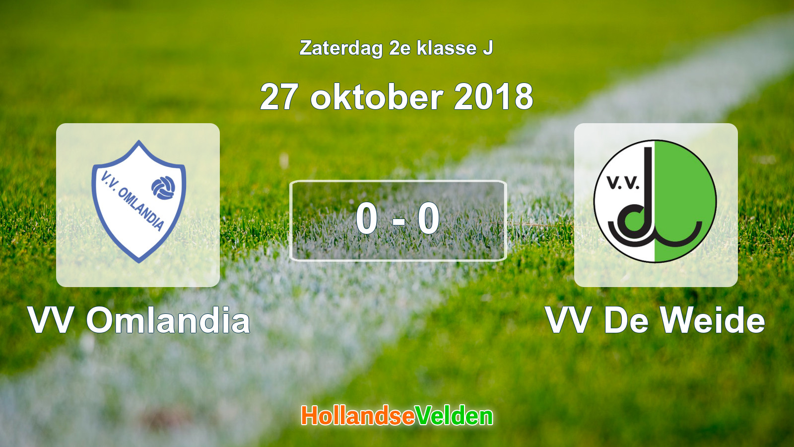Gespeelde wedstrijd: VV Omlandia - VV De Weide 0 - 0 (27 oktober 2018)