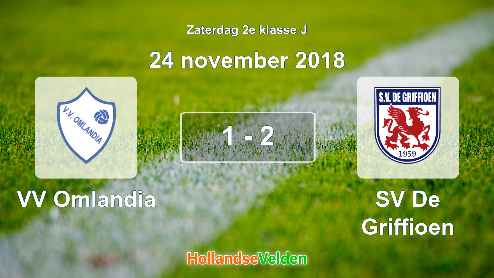 Gespeelde wedstrijd: VV Omlandia - SV De Griffioen 1 - 2 (24 november 2018)