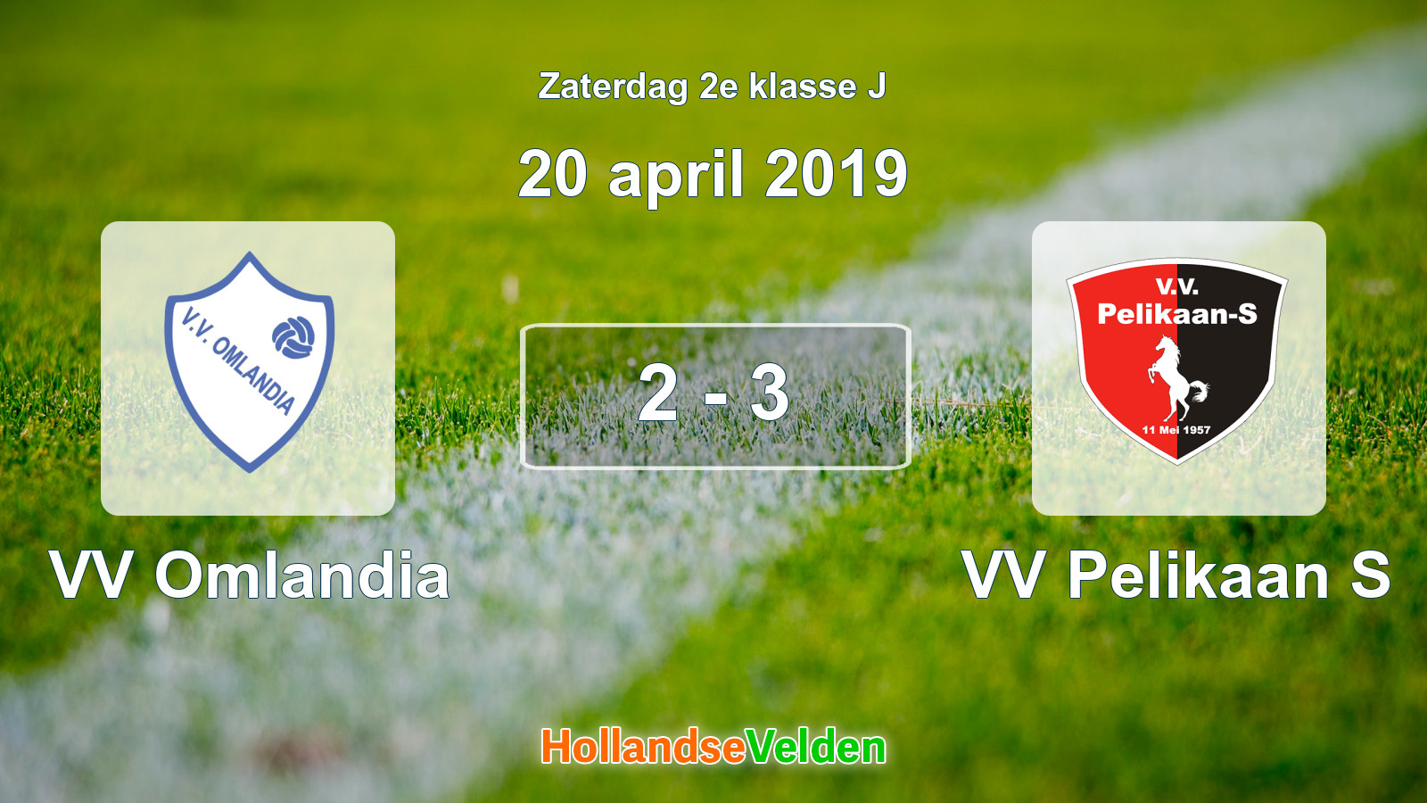 Gespeelde wedstrijd: VV Omlandia - VV Pelikaan S 2 - 3 (20 april 2019)