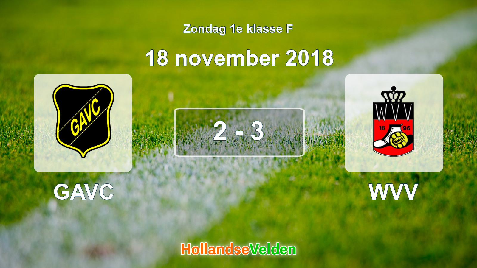 Gespeelde wedstrijd: GAVC - WVV 2 - 3 (18 november 2018)