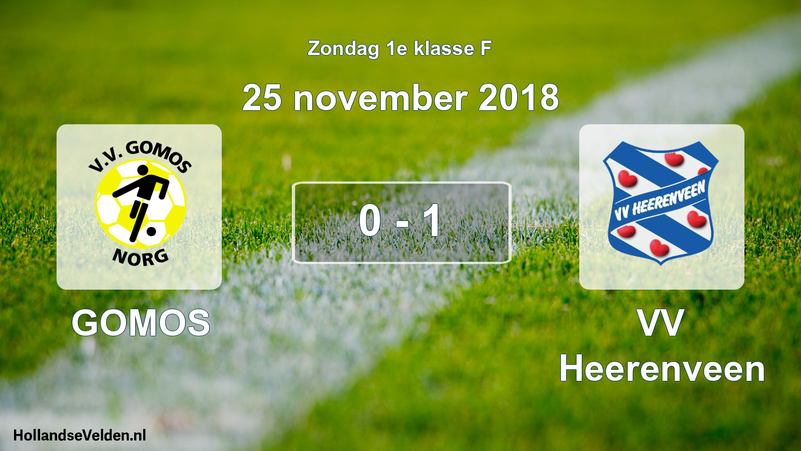 Gespeelde wedstrijd: GOMOS - VV Heerenveen 0 - 1 (25 november 2018)