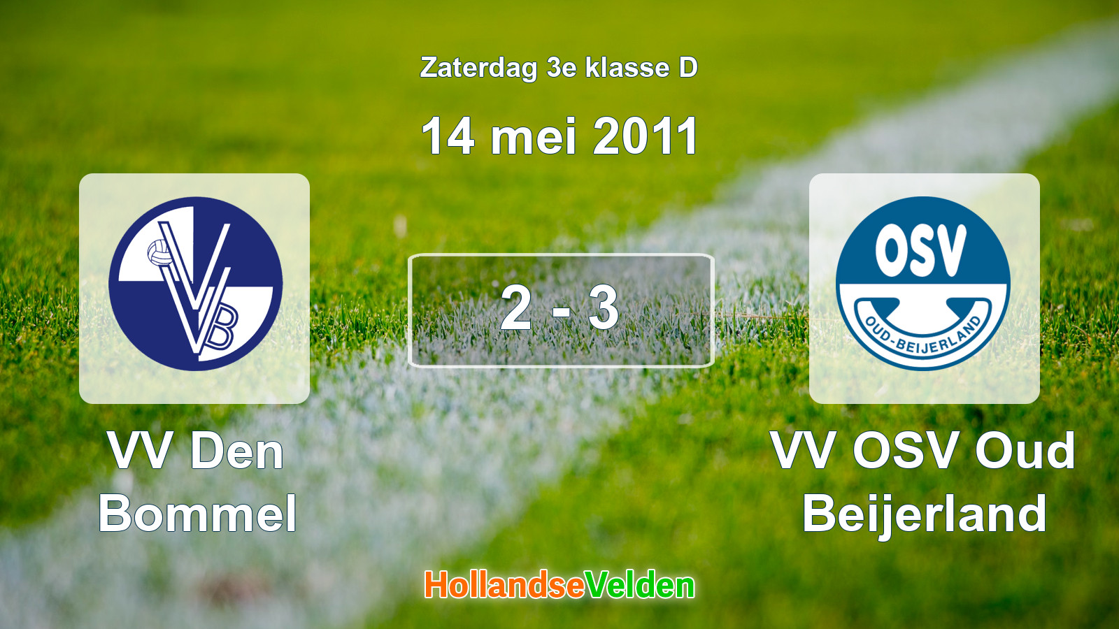 Gespeelde wedstrijd: VV Den Bommel - VV OSV Oud Beijerland 2 - 3 (14 mei 2011)