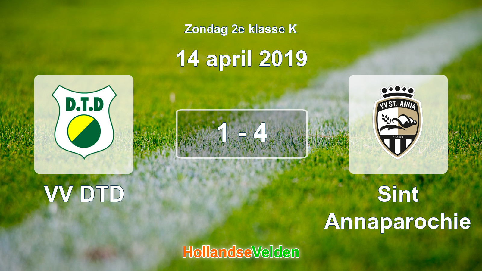 Gespeelde wedstrijd: VV DTD - Sint Annaparochie 1 - 4 (14 april 2019)