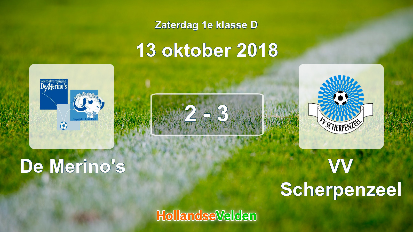 Gespeelde wedstrijd: De Merino's - VV Scherpenzeel 2 - 3 (13 oktober 2018)