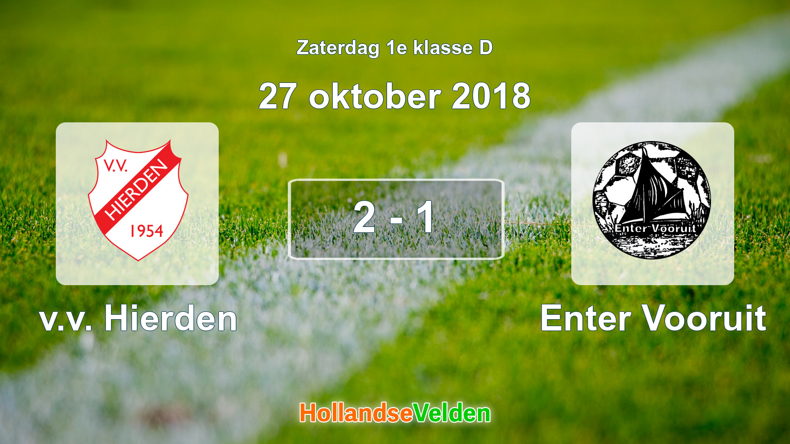 Gespeelde wedstrijd: v.v. Hierden - Enter Vooruit 2 - 1 (27 oktober 2018)