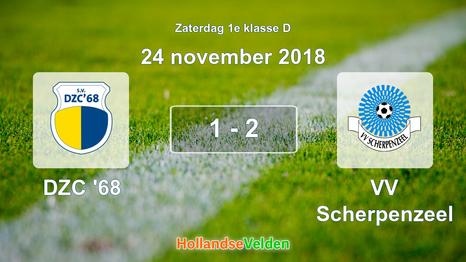 Gespeelde wedstrijd: DZC '68 - VV Scherpenzeel 1 - 2 (24 november 2018)