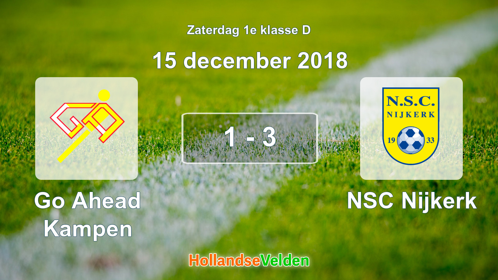 Gespeelde wedstrijd: Go Ahead Kampen - NSC Nijkerk 1 - 3 (15 december 2018)
