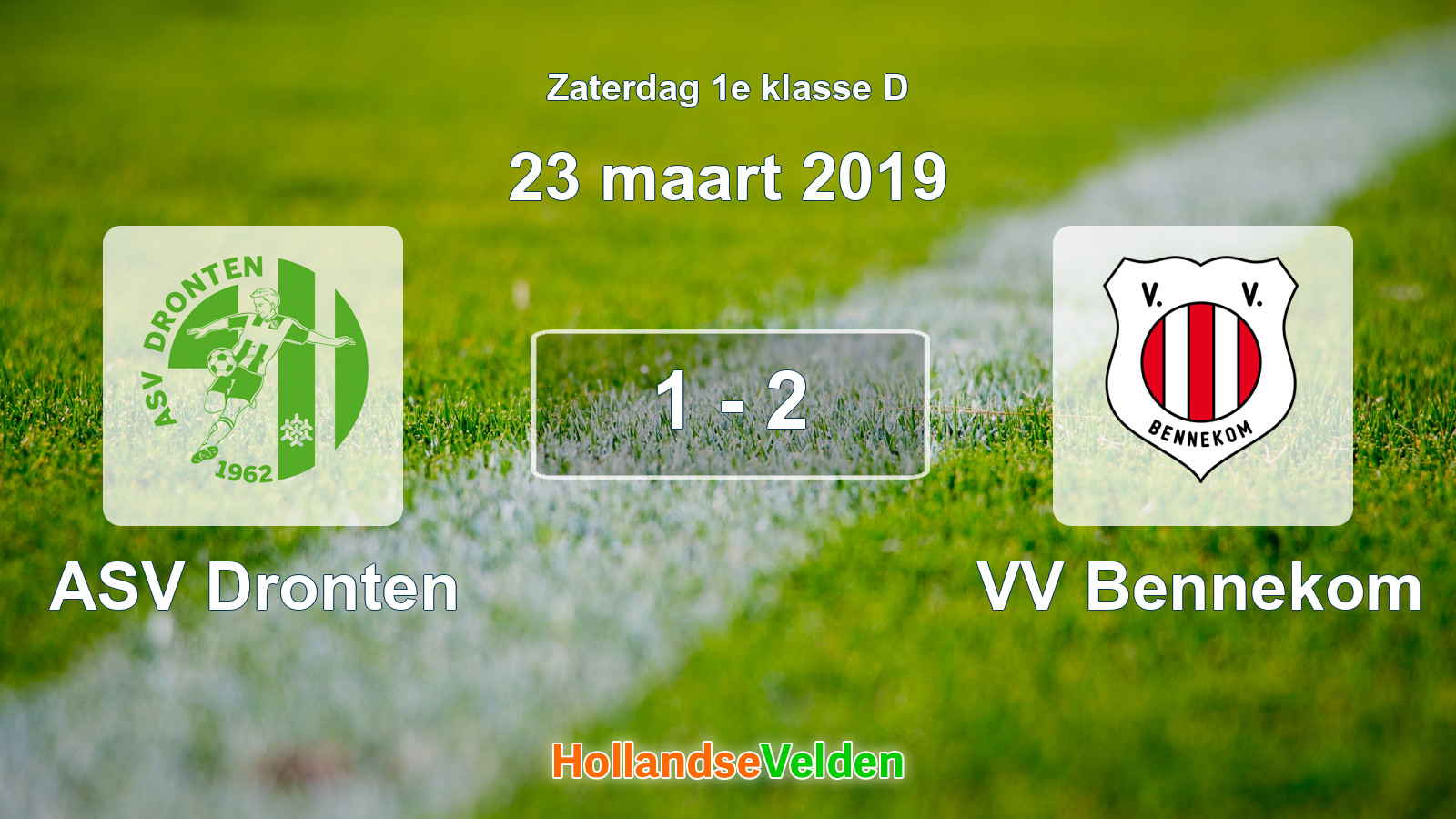 Gespeelde wedstrijd: ASV Dronten - VV Bennekom 1 - 2 (23 maart 2019)