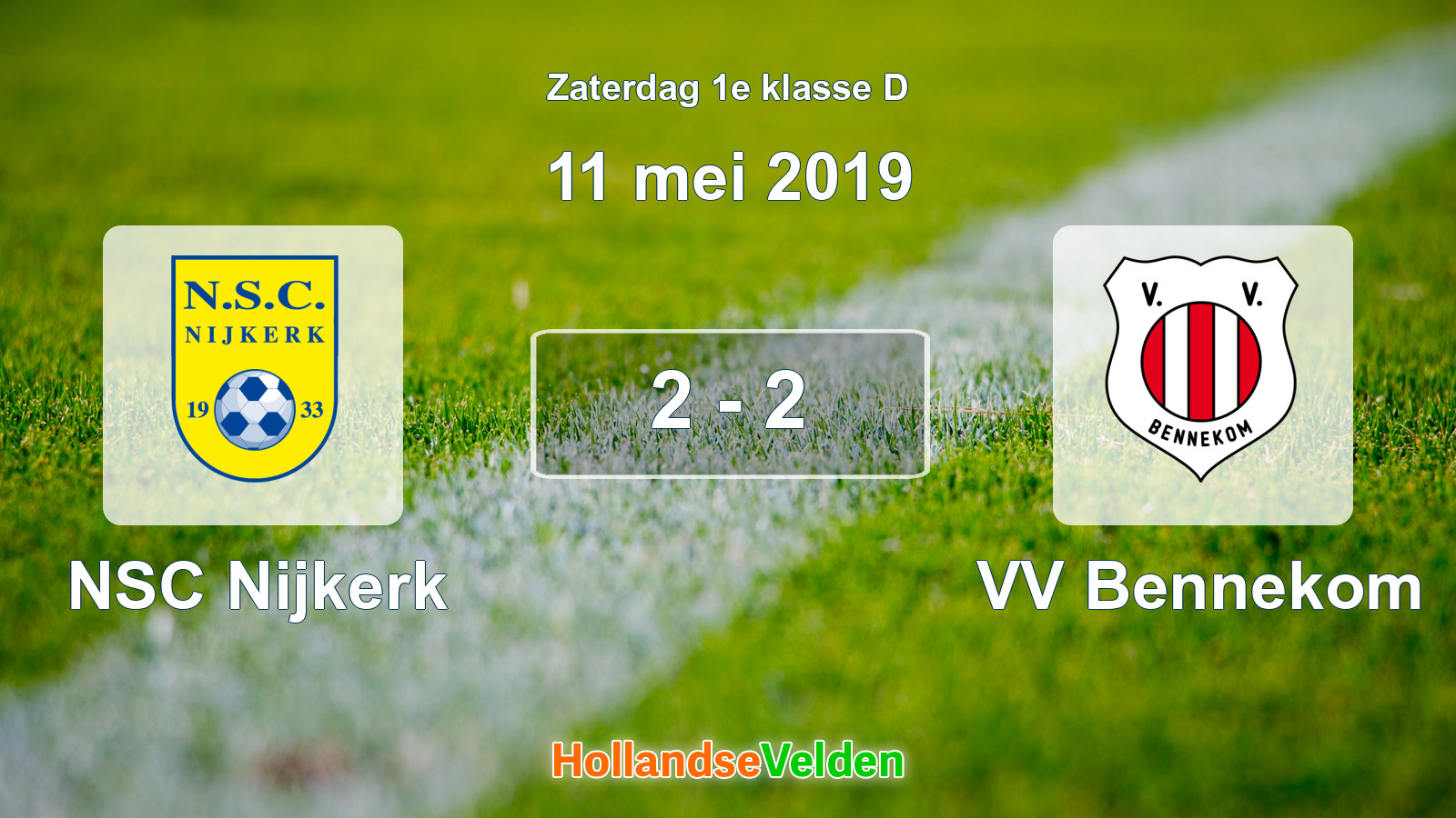 Gespeelde wedstrijd: NSC Nijkerk - VV Bennekom 2 - 2 (11 mei 2019)