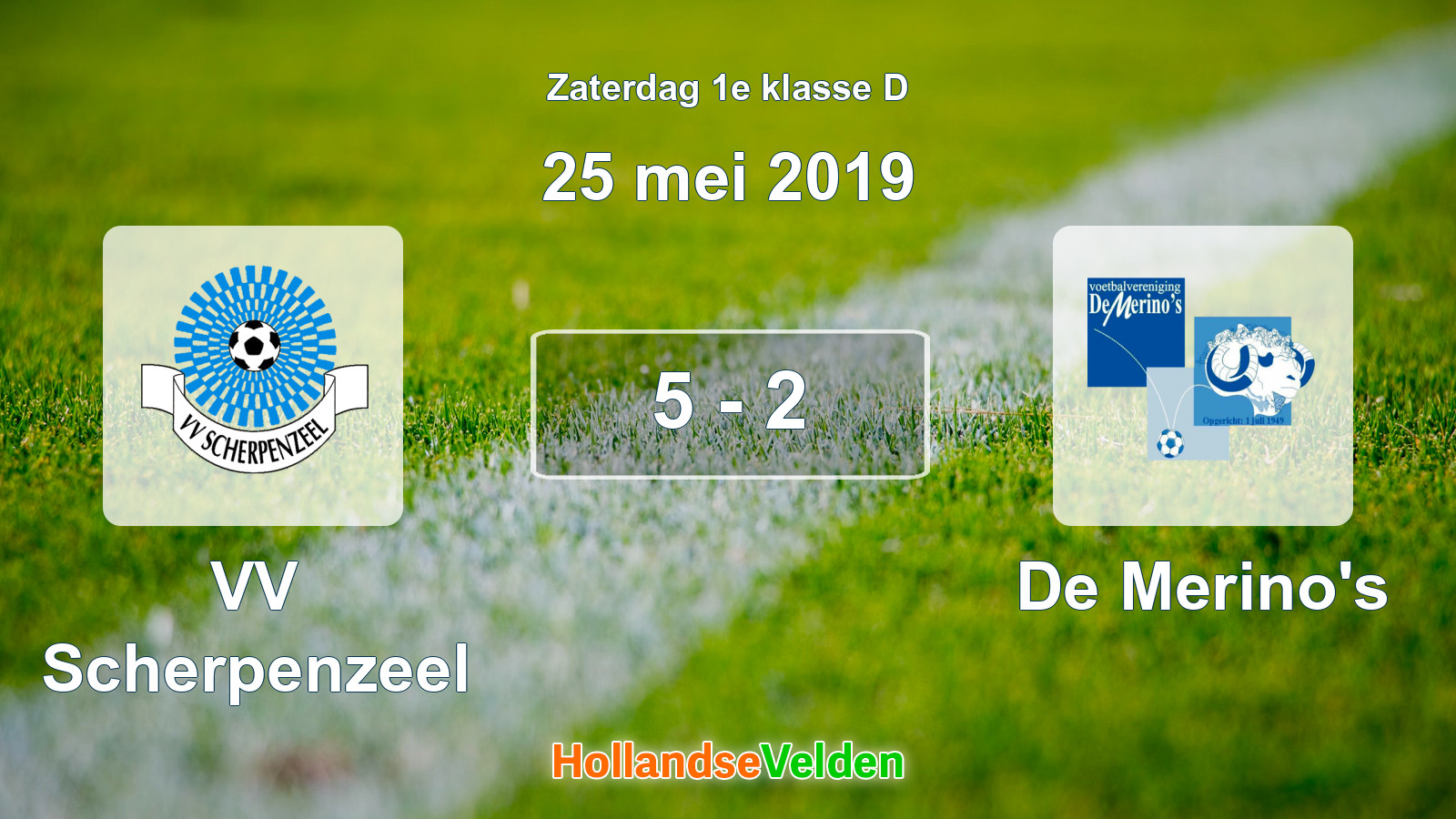Gespeelde wedstrijd: VV Scherpenzeel - De Merino's 5 - 2 (25 mei 2019)