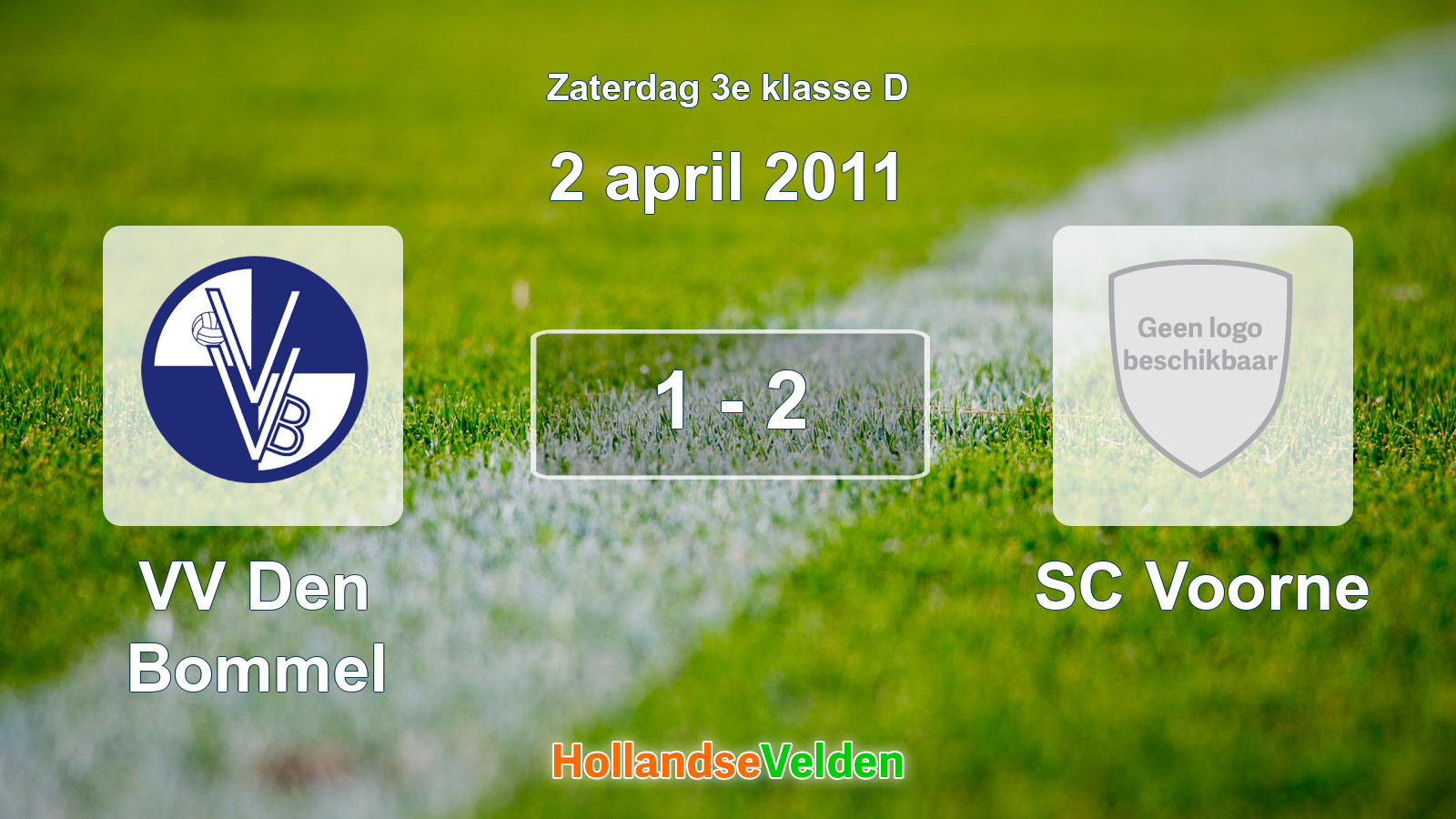 Gespeelde wedstrijd: VV Den Bommel - SC Voorne 1 - 2 (2 april 2011)