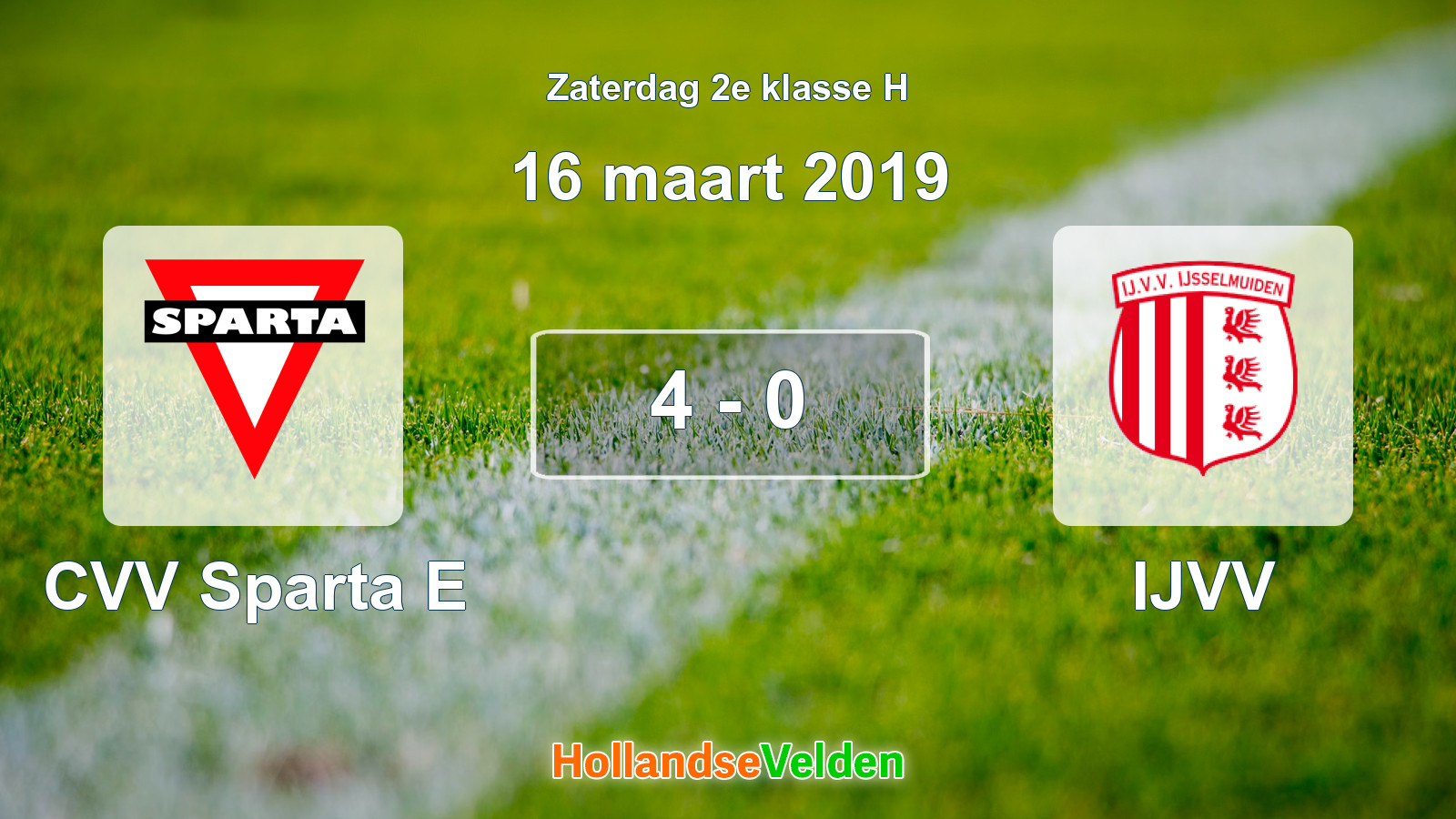Gespeelde wedstrijd: CVV Sparta E - IJVV 4 - 0 (16 maart 2019)