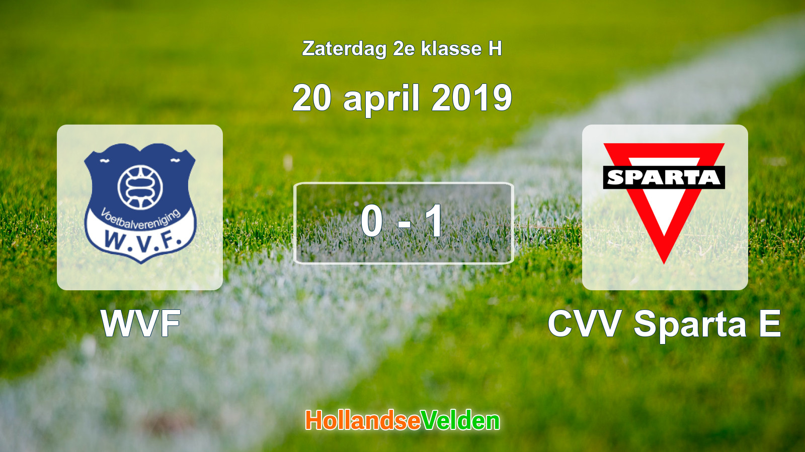 Gespeelde wedstrijd: WVF - CVV Sparta E 0 - 1 (20 april 2019)