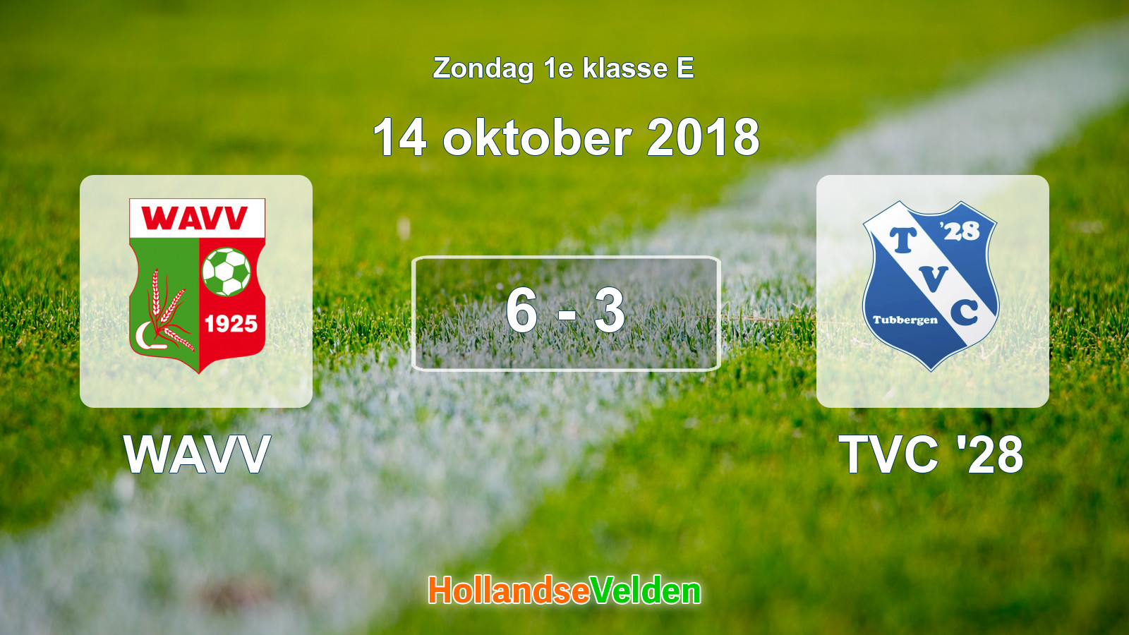 Gespeelde wedstrijd: WAVV - TVC '28 6 - 3 (14 oktober 2018)