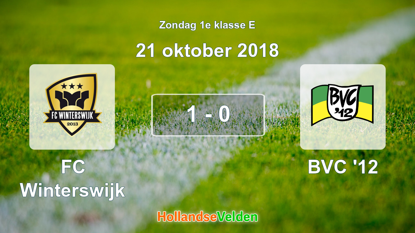 Gespeelde wedstrijd: FC Winterswijk - BVC '12 1 - 0 (21 oktober 2018)