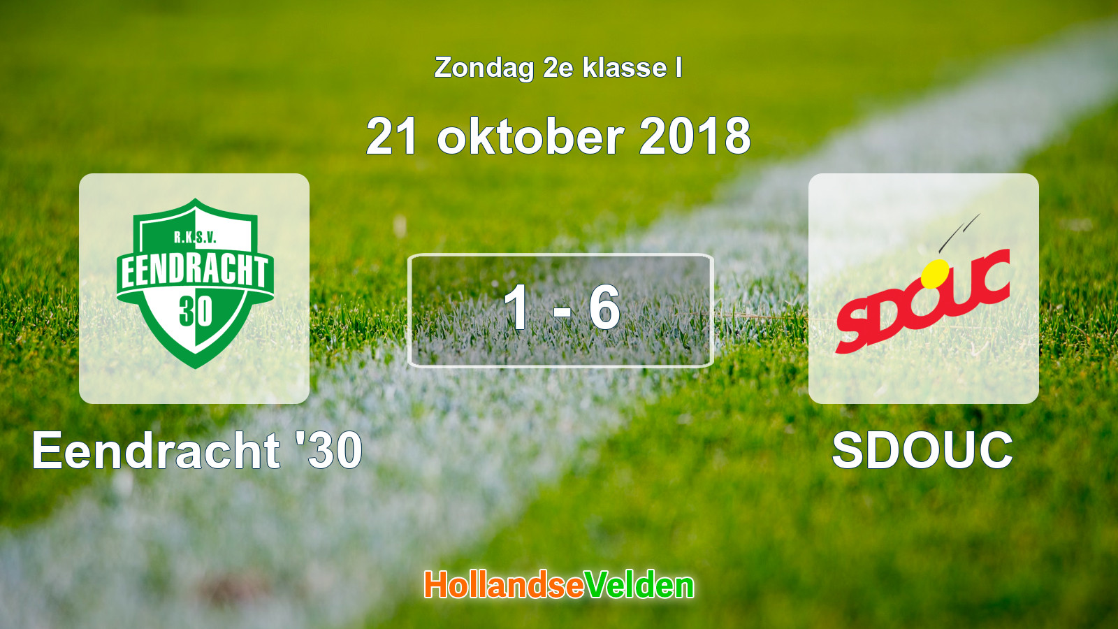 Gespeelde wedstrijd: Eendracht '30 - SDOUC 1 - 6 (21 oktober 2018)