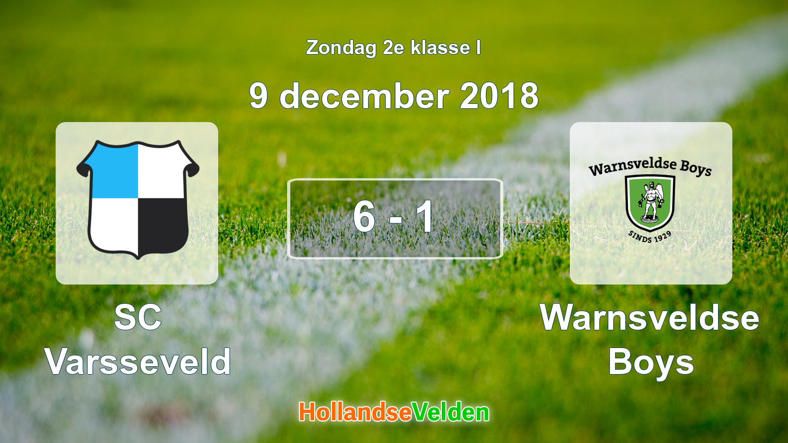 Gespeelde wedstrijd: SC Varsseveld - Warnsveldse Boys 6 - 1 (9 december 2018)