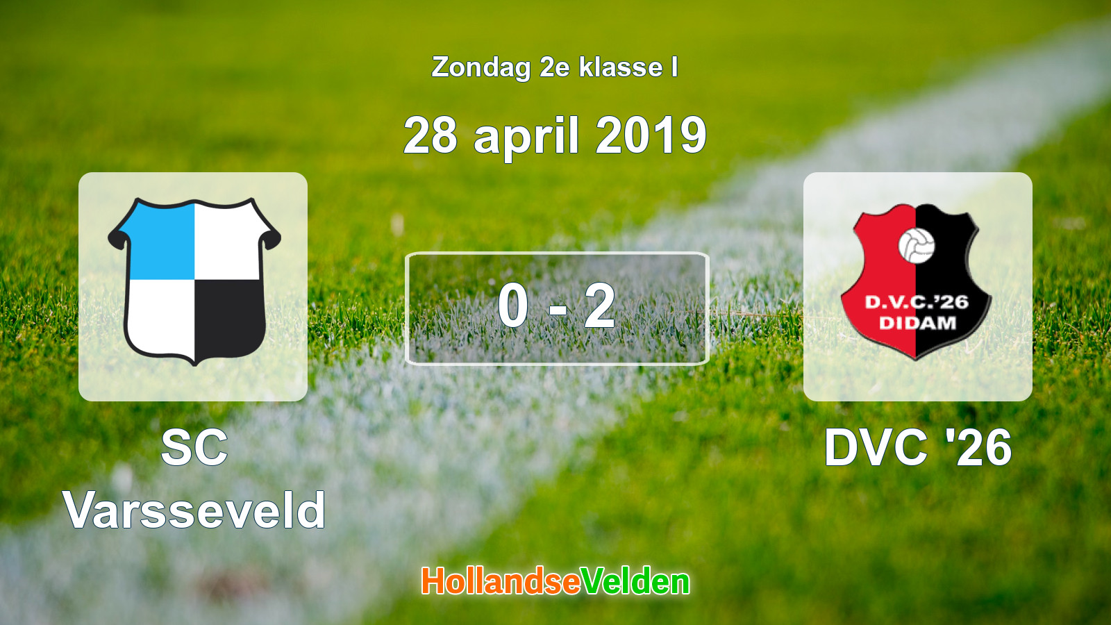 Gespeelde wedstrijd: SC Varsseveld - DVC '26 0 - 2 (28 april 2019)