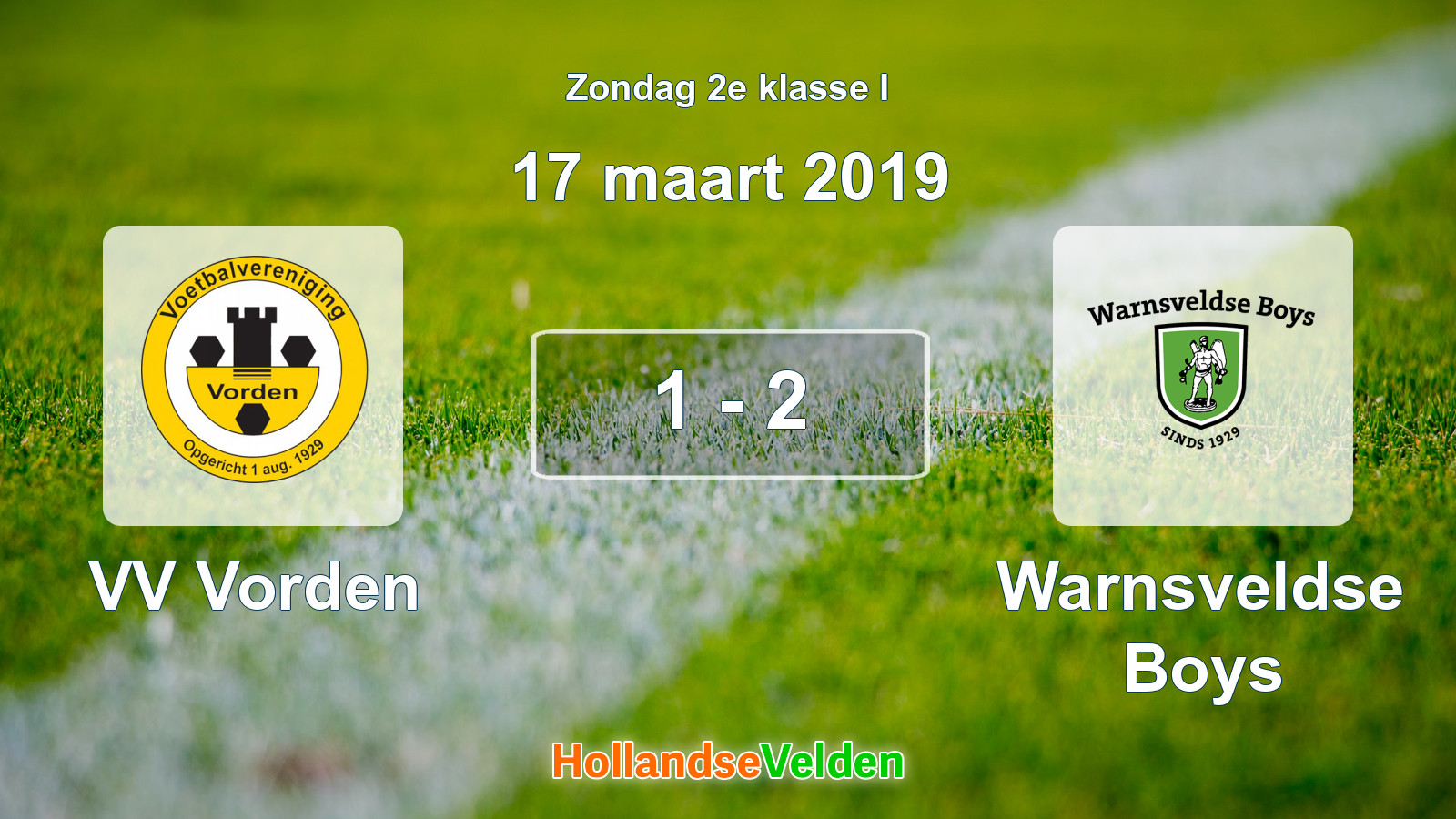 Gespeelde wedstrijd: VV Vorden - Warnsveldse Boys 1 - 2 (17 maart 2019)