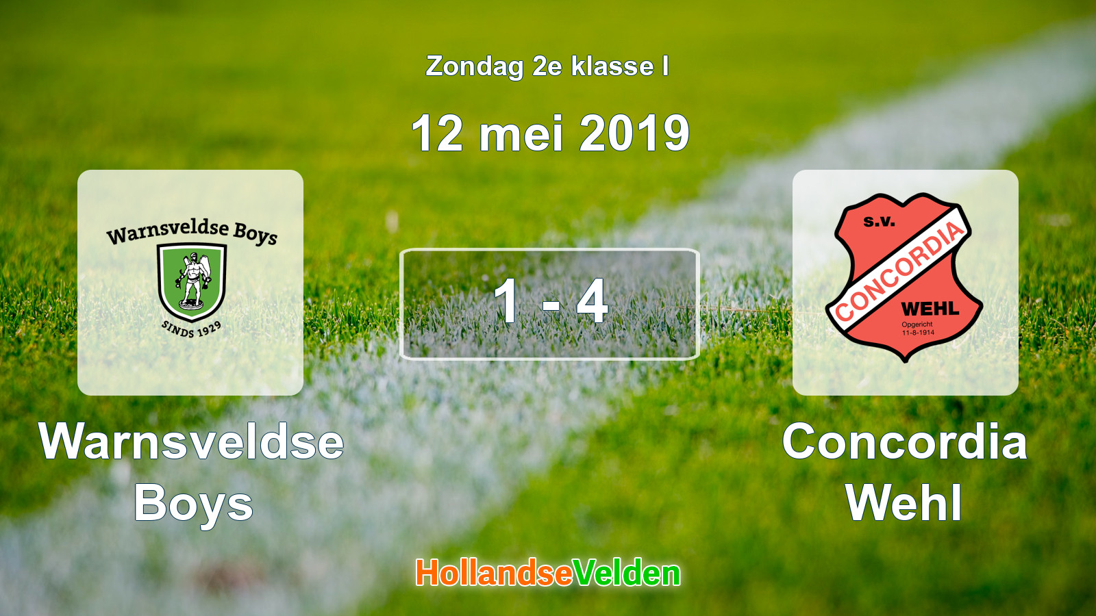 Gespeelde wedstrijd: Warnsveldse Boys - Concordia Wehl 1 - 4 (12 mei 2019)