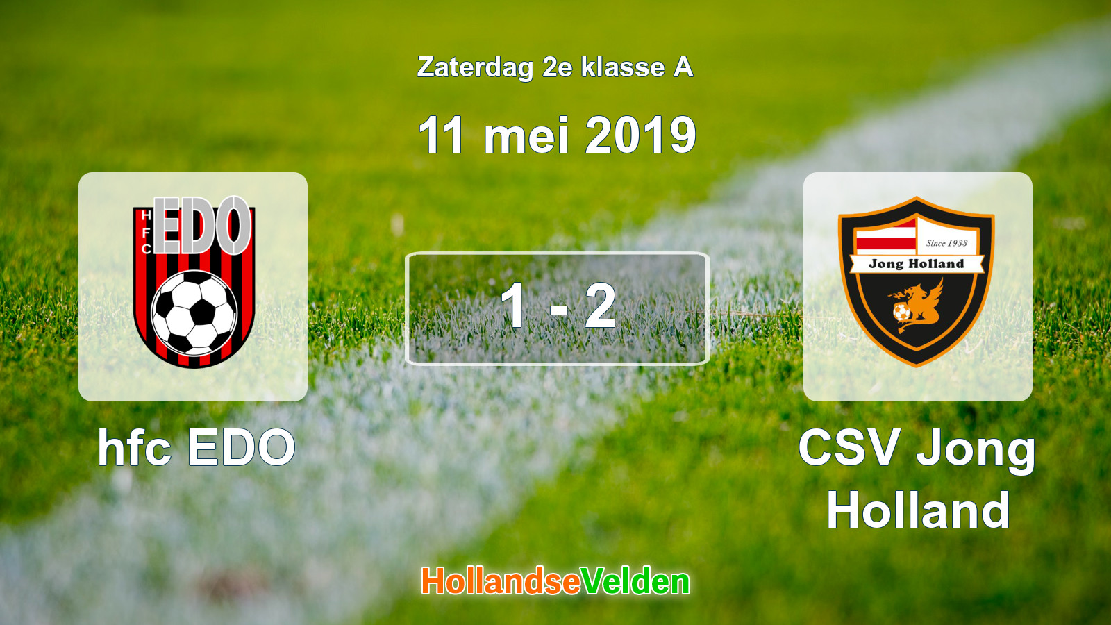 Gespeelde wedstrijd: hfc EDO - CSV Jong Holland 1 - 2 (11 mei 2019)
