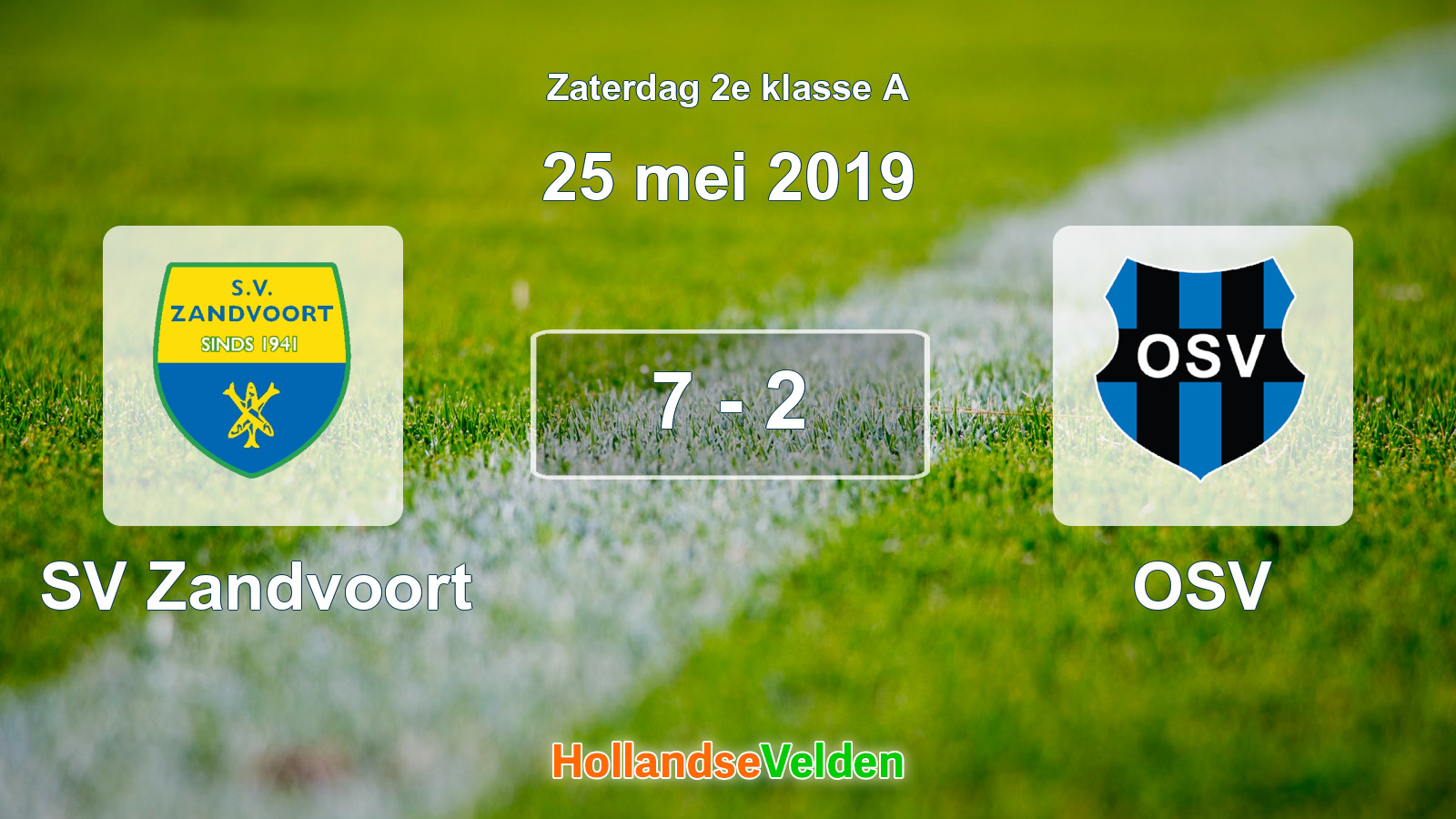 Gespeelde wedstrijd: SV Zandvoort - OSV 7 - 2 (25 mei 2019)
