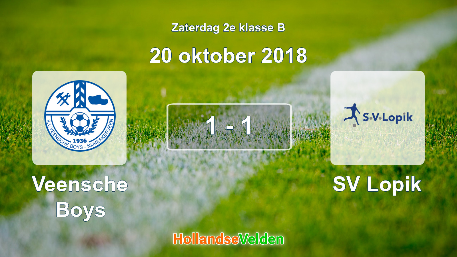 Gespeelde wedstrijd: Veensche Boys - SV Lopik 1 - 1 (20 oktober 2018)