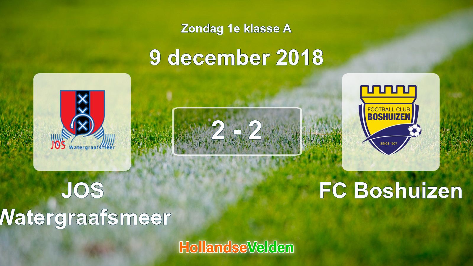 Gespeelde wedstrijd: JOS Watergraafsmeer - FC Boshuizen 2 - 2 (9 december 2018)