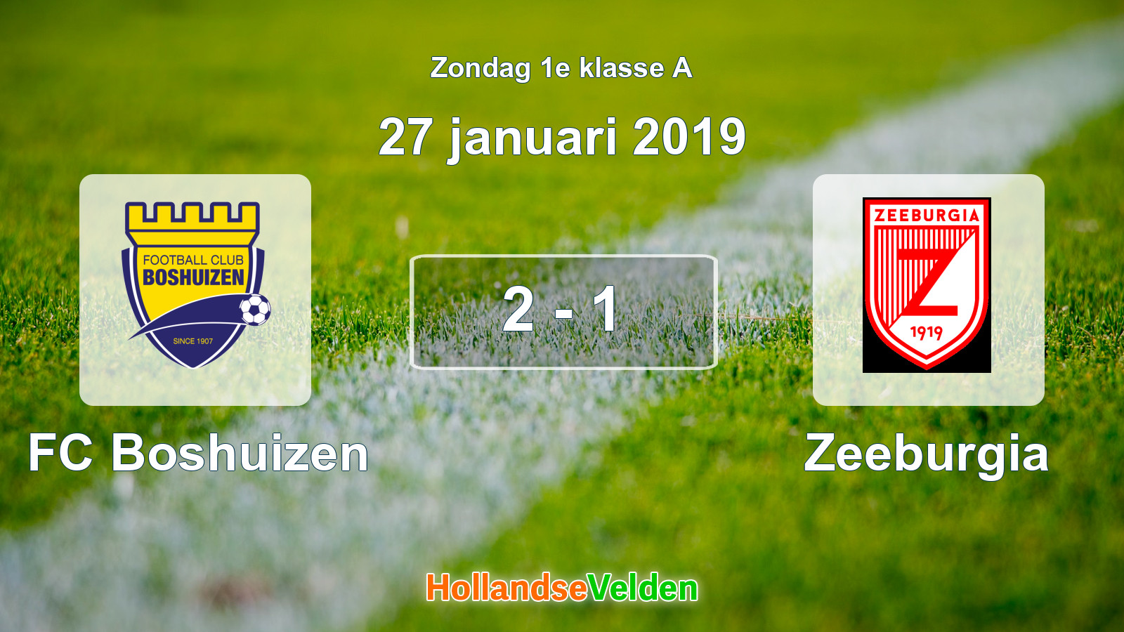 Gespeelde wedstrijd: FC Boshuizen - Zeeburgia 2 - 1 (27 januari 2019)