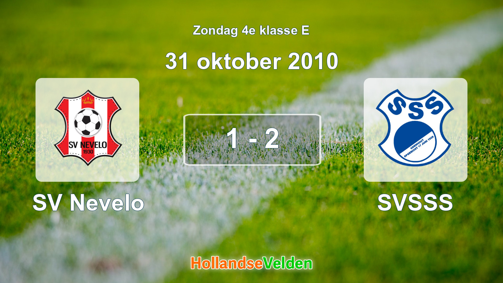 Gespeelde wedstrijd: SV Nevelo - SVSSS 1 - 2 (31 oktober 2010)