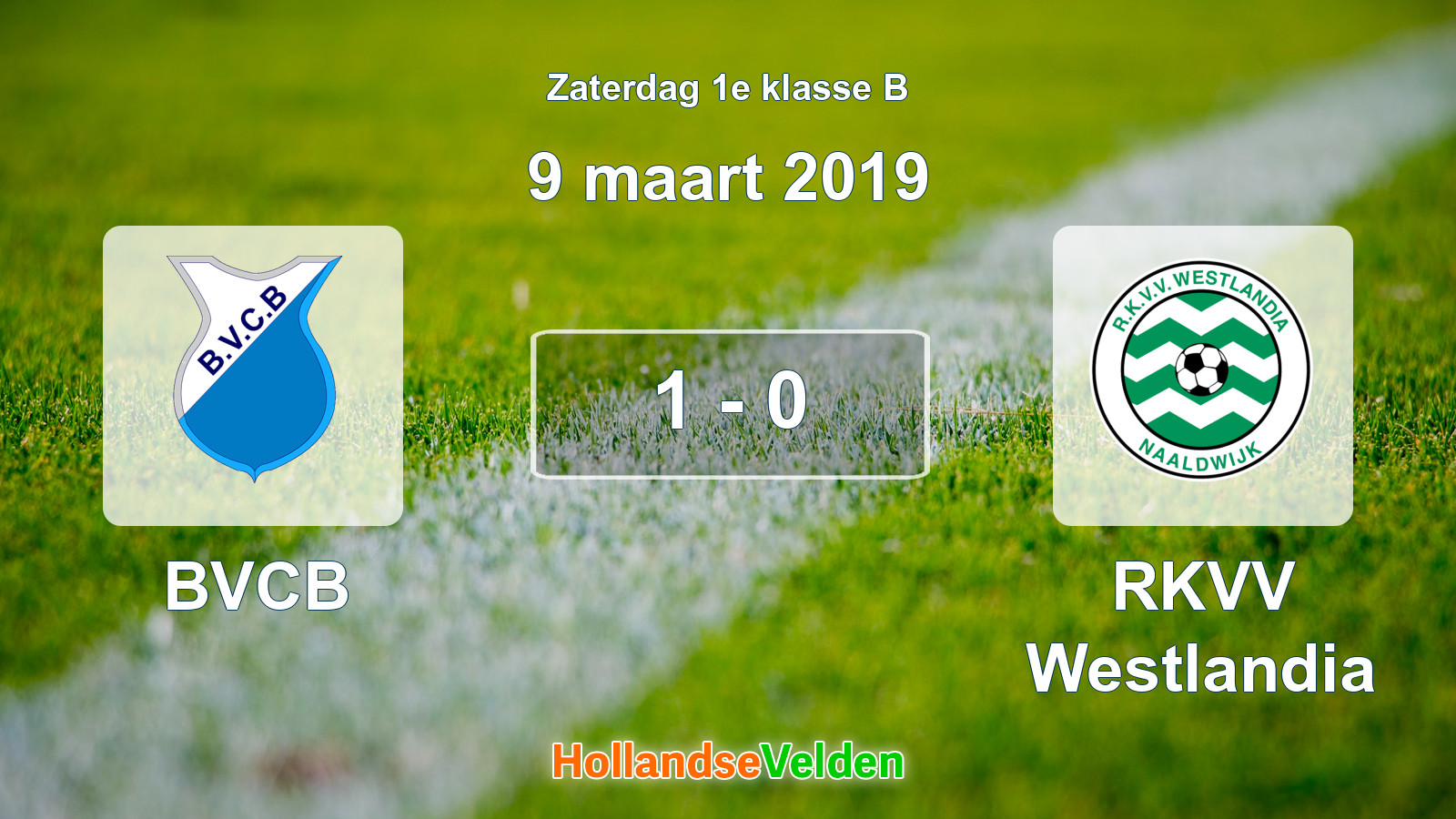 Gespeelde wedstrijd: BVCB - RKVV Westlandia 1 - 0 (9 maart 2019)