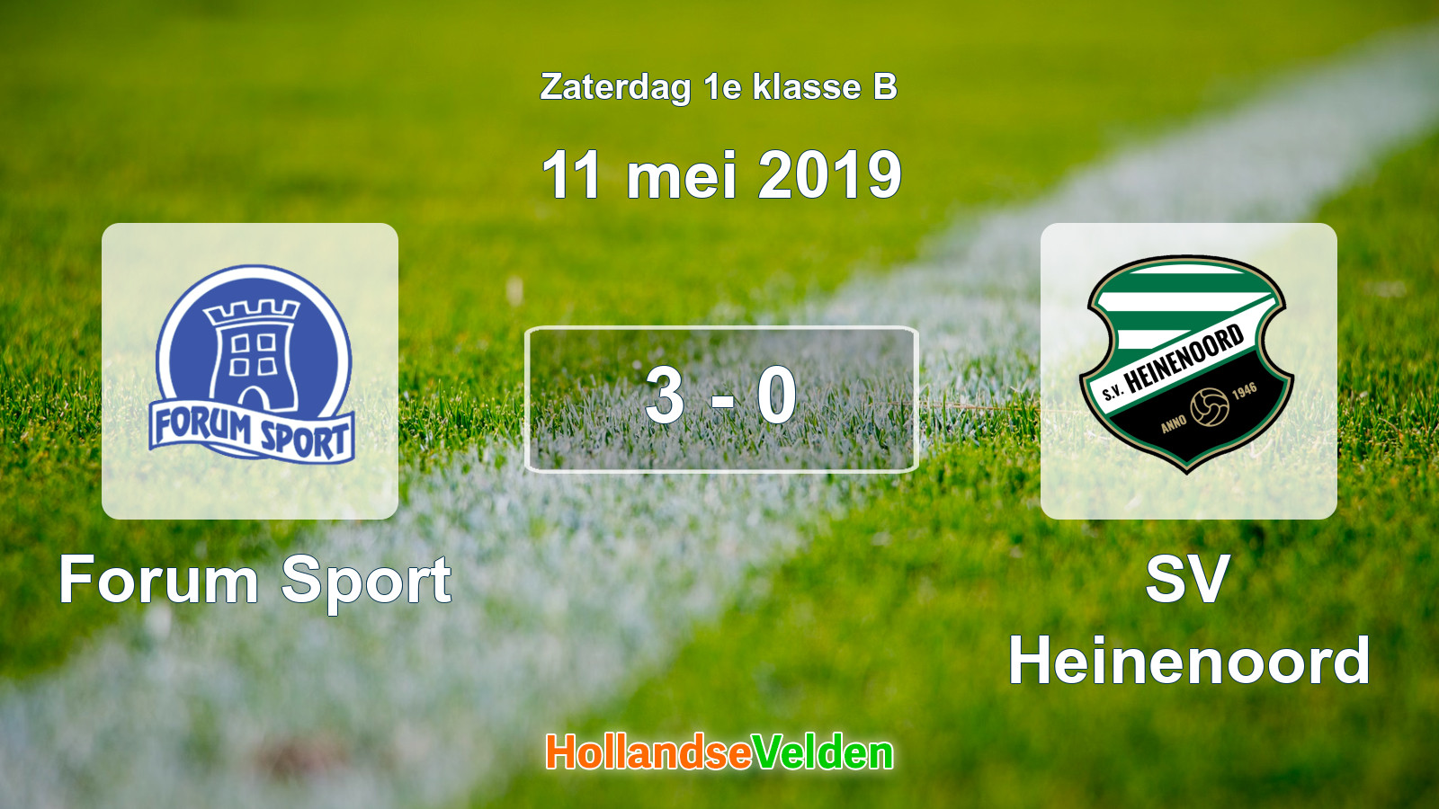 Gespeelde wedstrijd: Forum Sport - SV Heinenoord 3 - 0 (11 mei 2019)