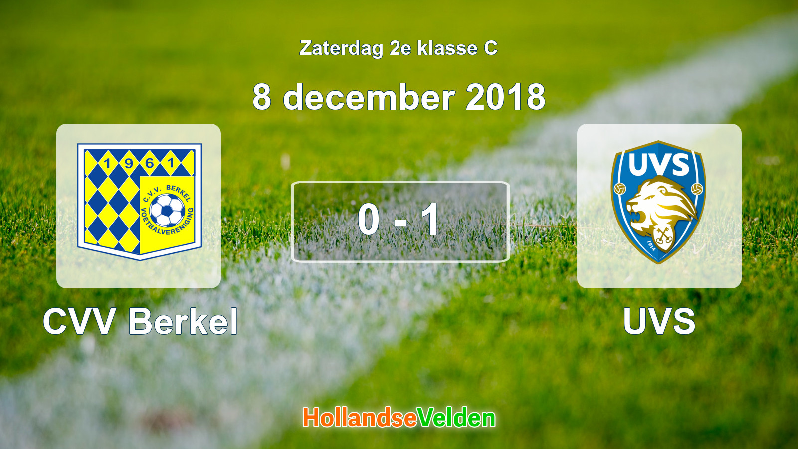 Gespeelde wedstrijd: CVV Berkel - UVS 0 - 1 (8 december 2018)