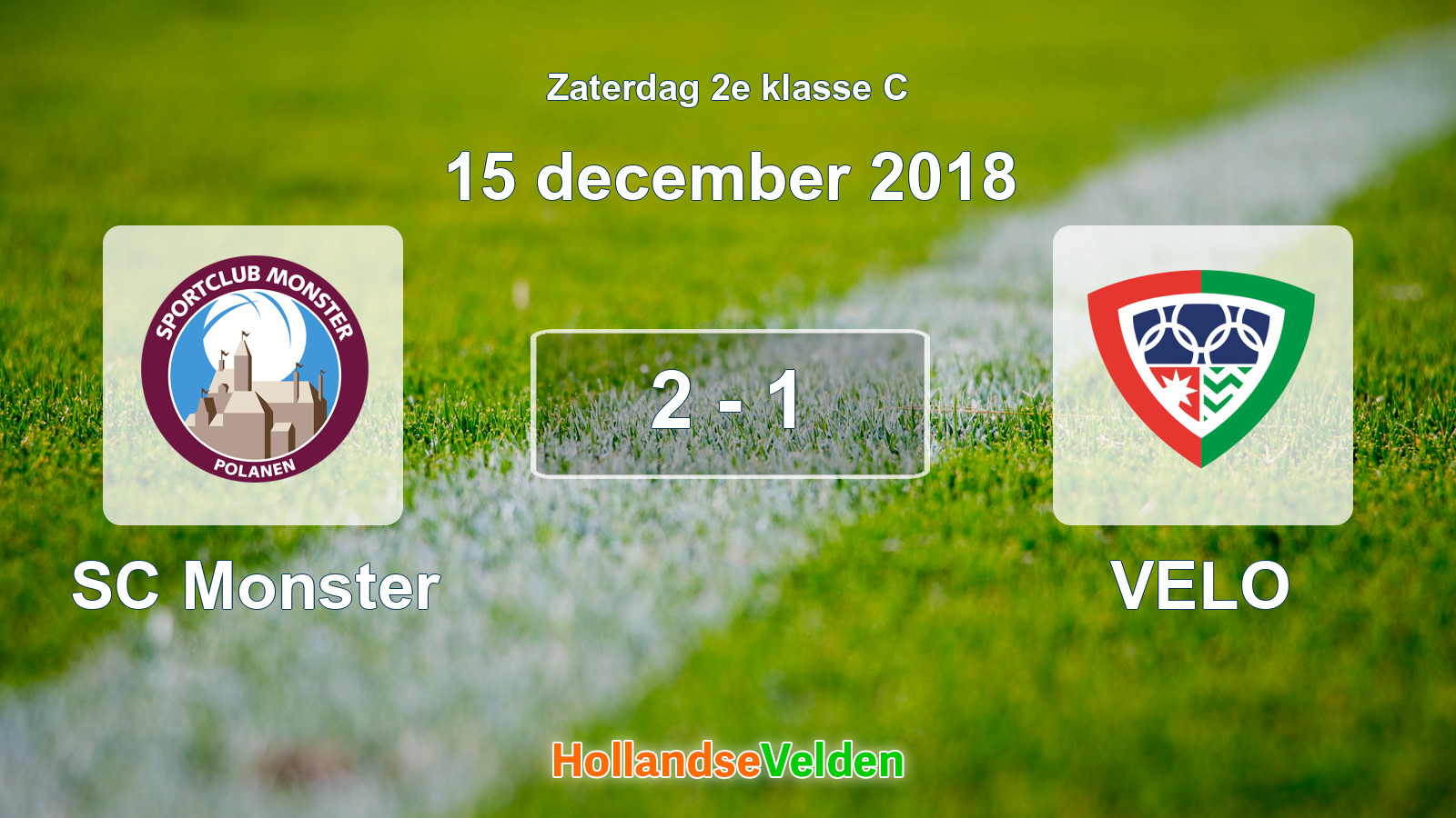 Gespeelde wedstrijd: SC Monster - VELO 2 - 1 (15 december 2018)