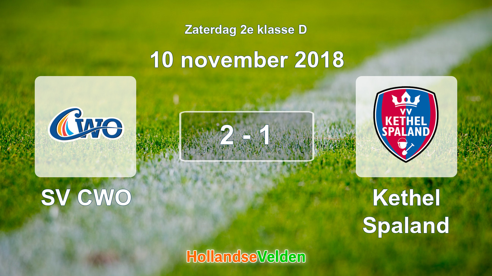 Gespeelde wedstrijd: SV CWO - Kethel Spaland 2 - 1 (10 november 2018)