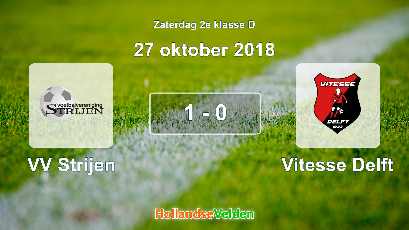 Gespeelde wedstrijd: VV Strijen - Vitesse Delft 1 - 0 (27 oktober 2018)