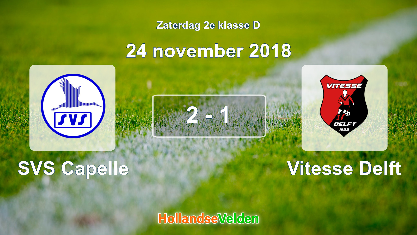 Gespeelde wedstrijd: SVS Capelle - Vitesse Delft 2 - 1 (24 november 2018)