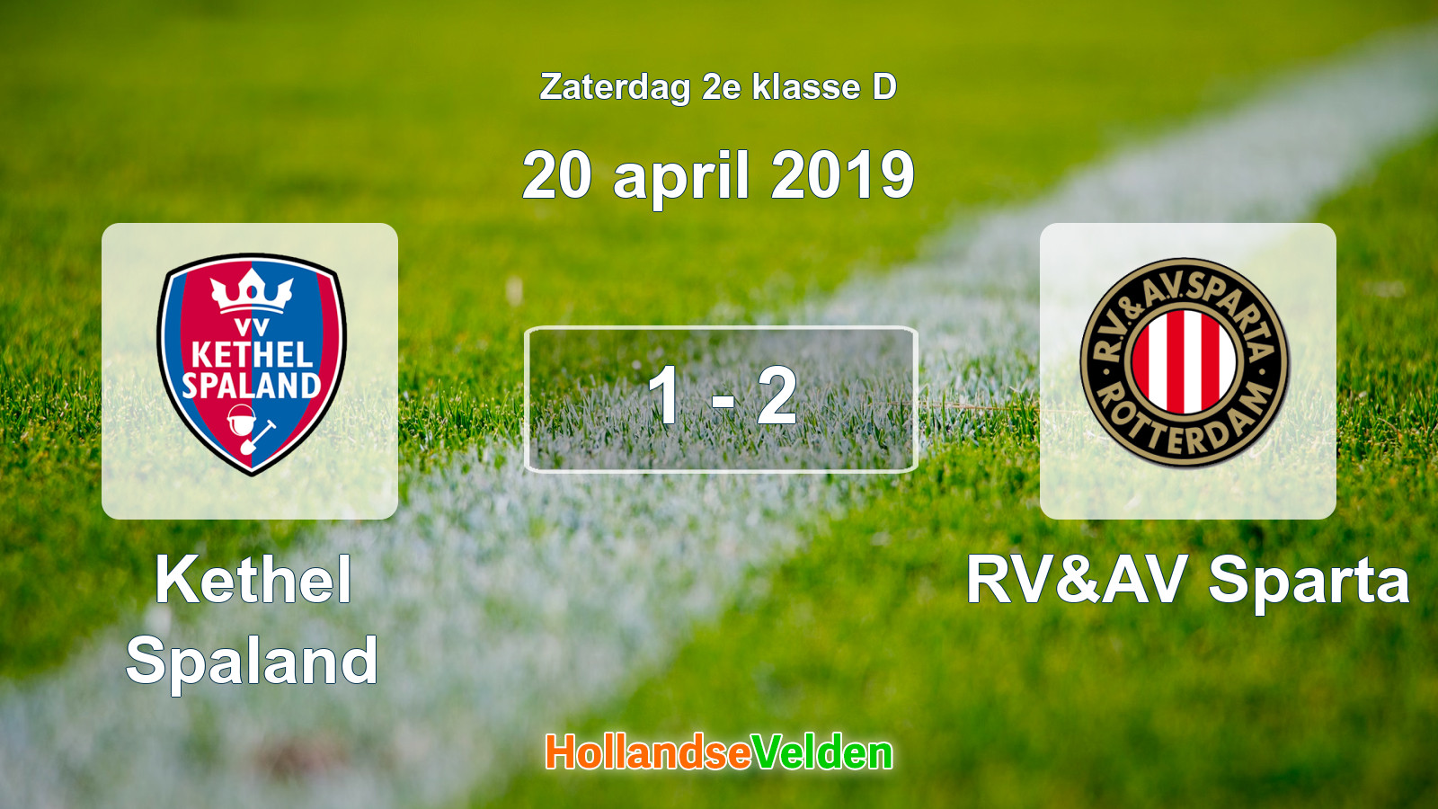 Gespeelde wedstrijd: Kethel Spaland - RV&AV Sparta 1 - 2 (20 april 2019)