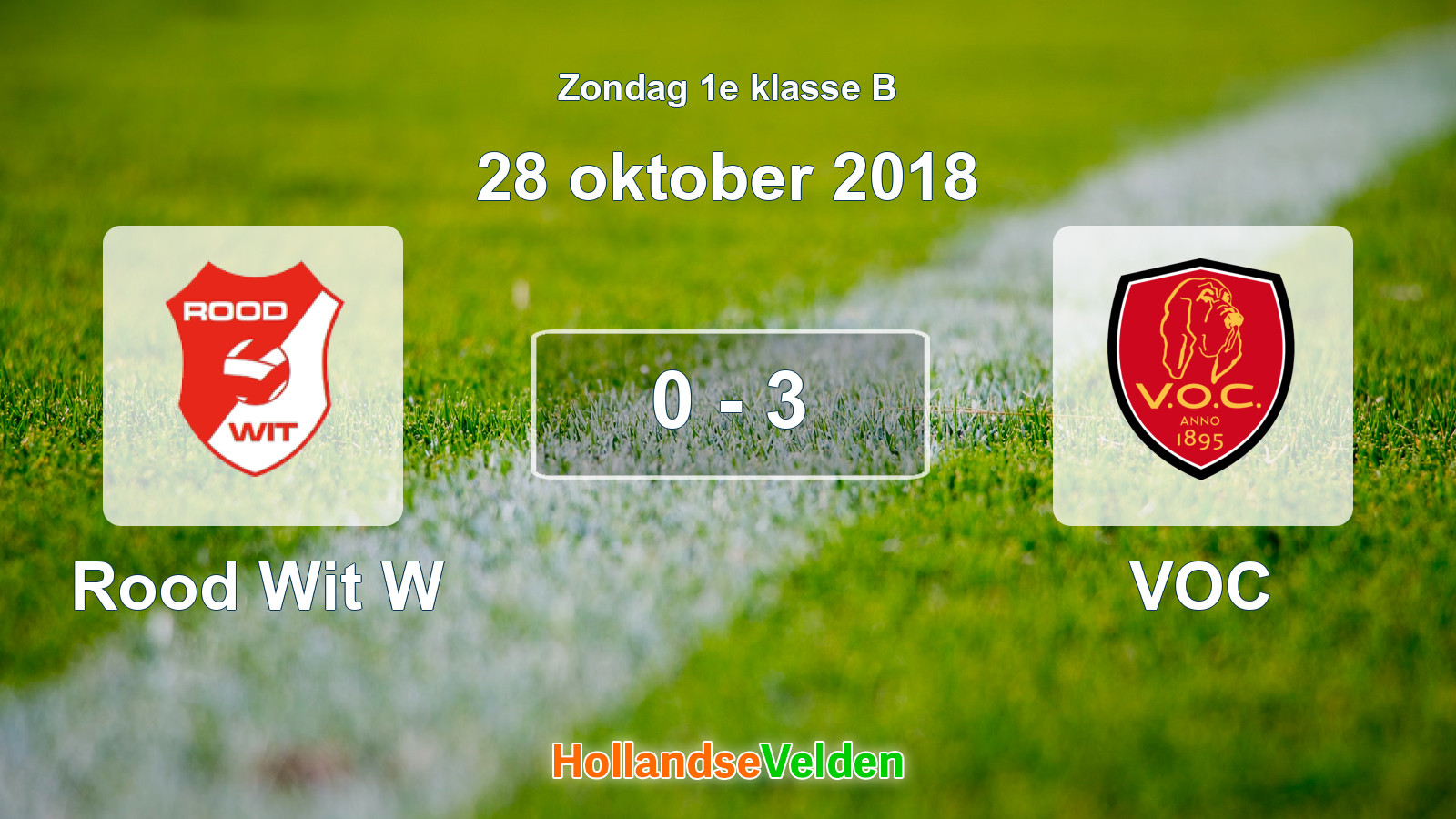 Gespeelde wedstrijd: Rood Wit W - VOC 0 - 3 (28 oktober 2018)