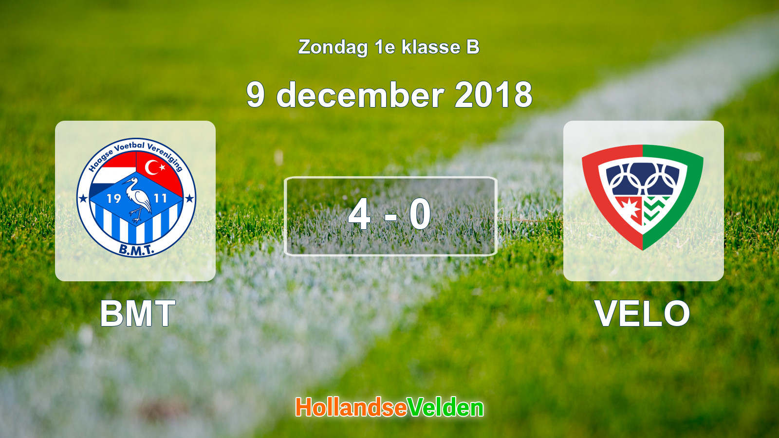 Gespeelde wedstrijd: BMT - VELO 4 - 0 (9 december 2018)