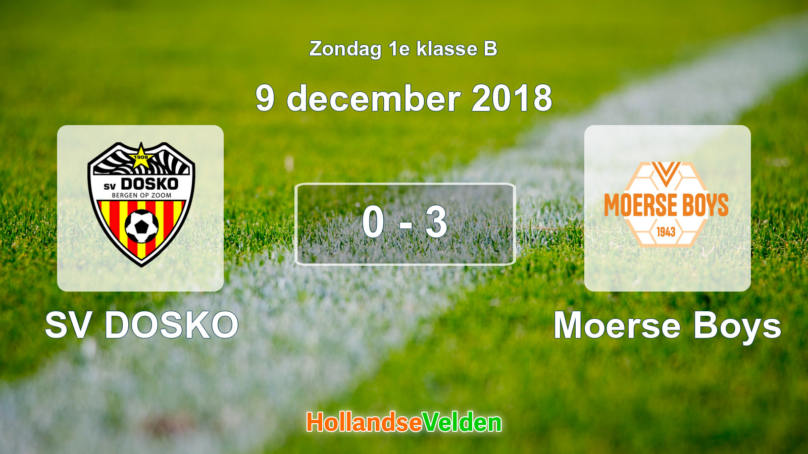 Gespeelde wedstrijd: SV DOSKO - Moerse Boys 0 - 3 (9 december 2018)