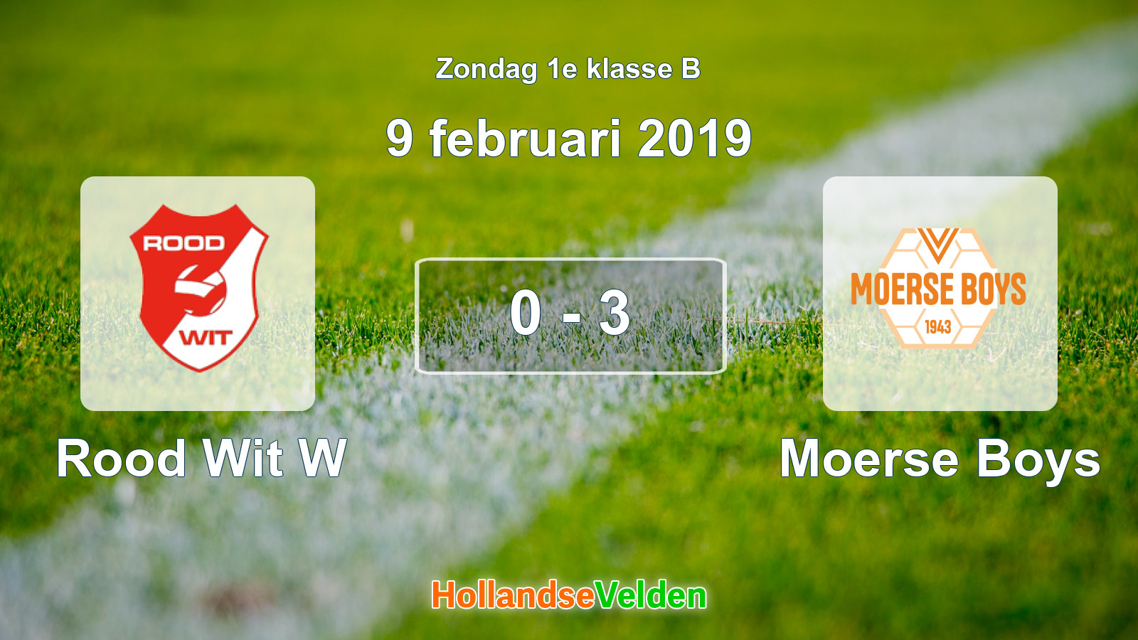 Gespeelde wedstrijd: Rood Wit W - Moerse Boys 0 - 3 (9 februari 2019)