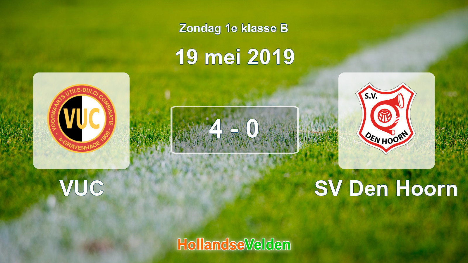 Gespeelde wedstrijd: VUC - SV Den Hoorn 4 - 0 (19 mei 2019)
