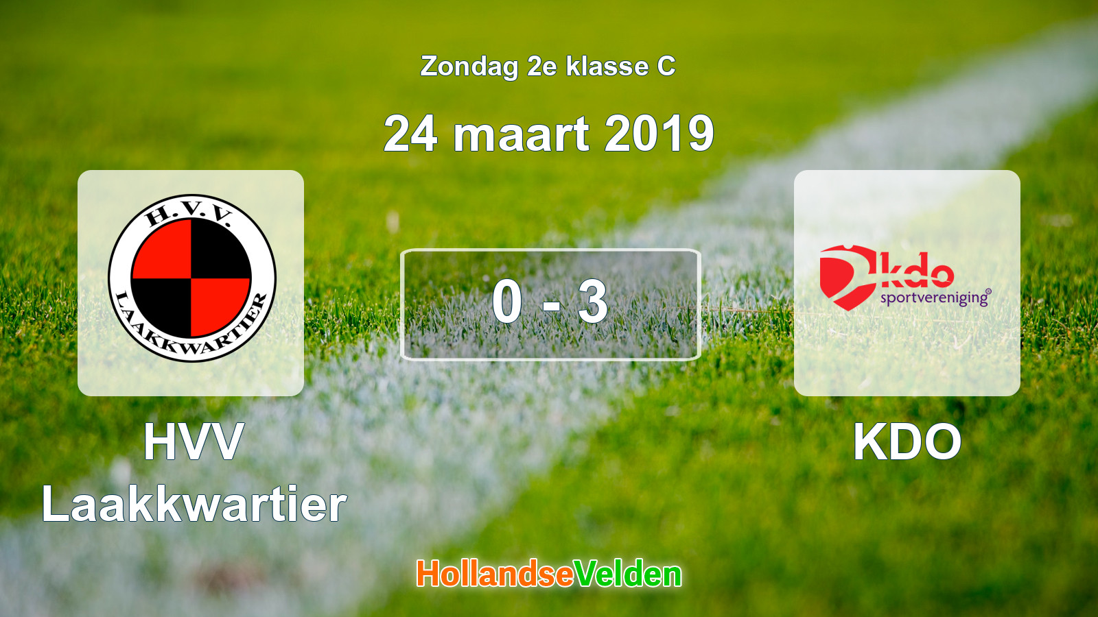 Gespeelde wedstrijd: HVV Laakkwartier - KDO 0 - 3 (24 maart 2019)