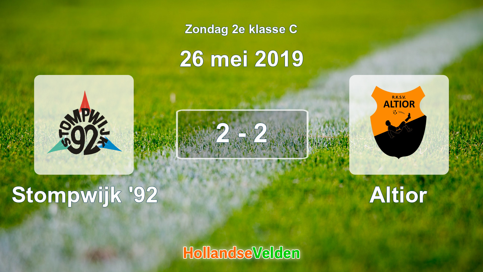 Gespeelde wedstrijd: Stompwijk '92 - Altior 2 - 2 (26 mei 2019)