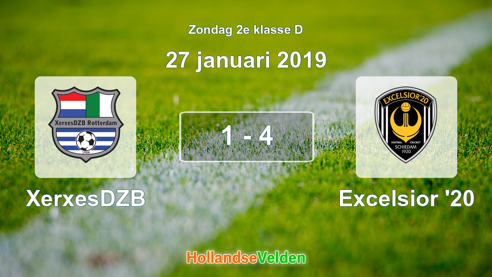 Gespeelde wedstrijd: XerxesDZB - Excelsior '20 1 - 4 (27 januari 2019)