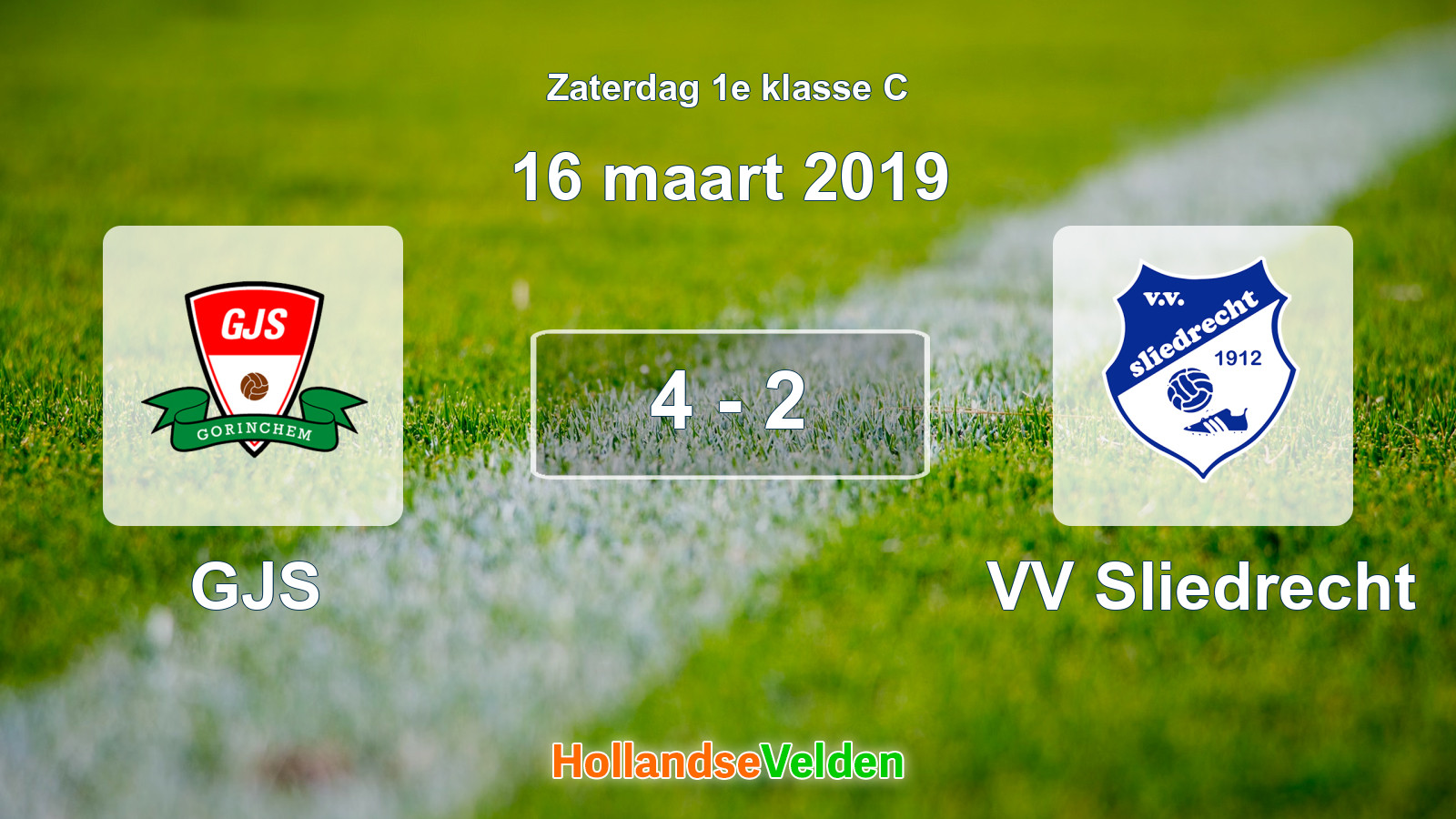 Gespeelde wedstrijd: GJS - VV Sliedrecht 4 - 2 (16 maart 2019)