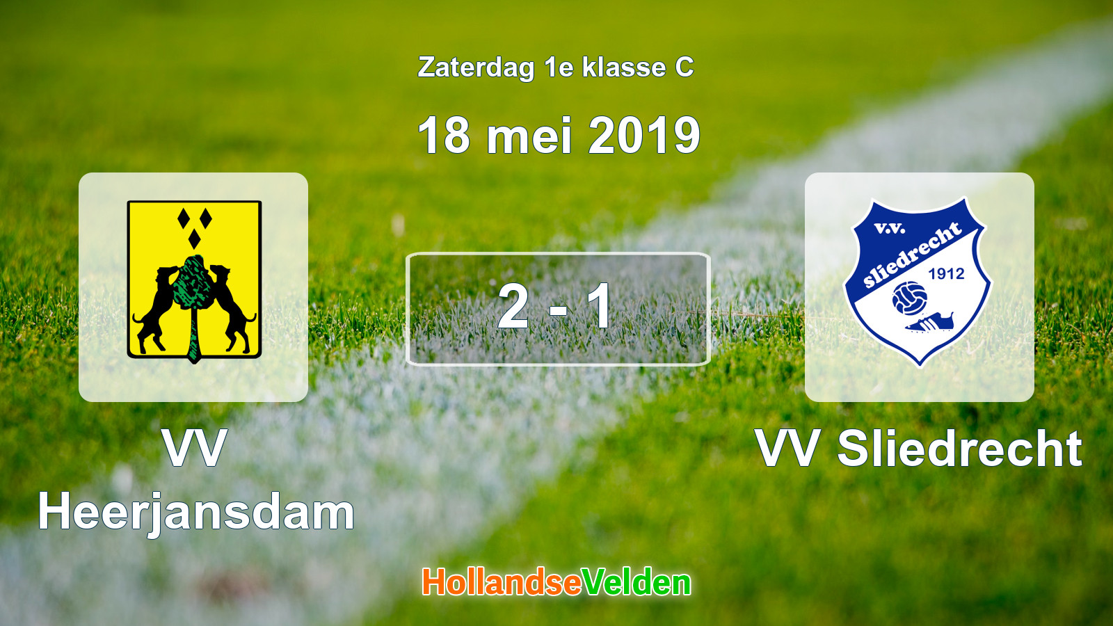 Gespeelde wedstrijd: VV Heerjansdam - VV Sliedrecht 2 - 1 (18 mei 2019)
