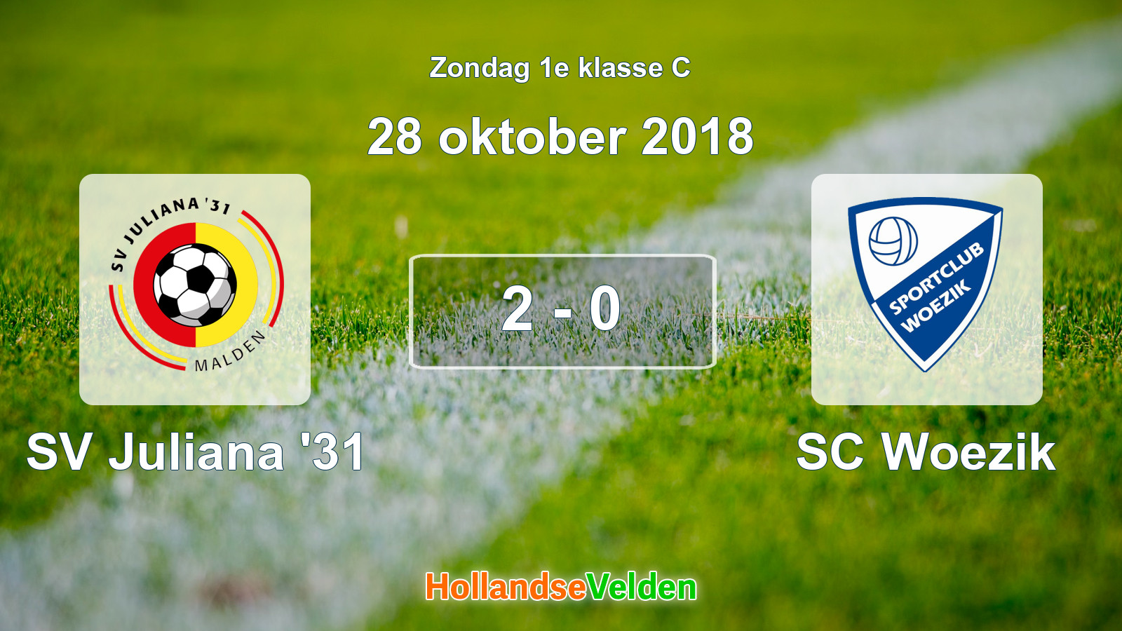 Gespeelde wedstrijd: SV Juliana '31 - SC Woezik 2 - 0 (28 oktober 2018)
