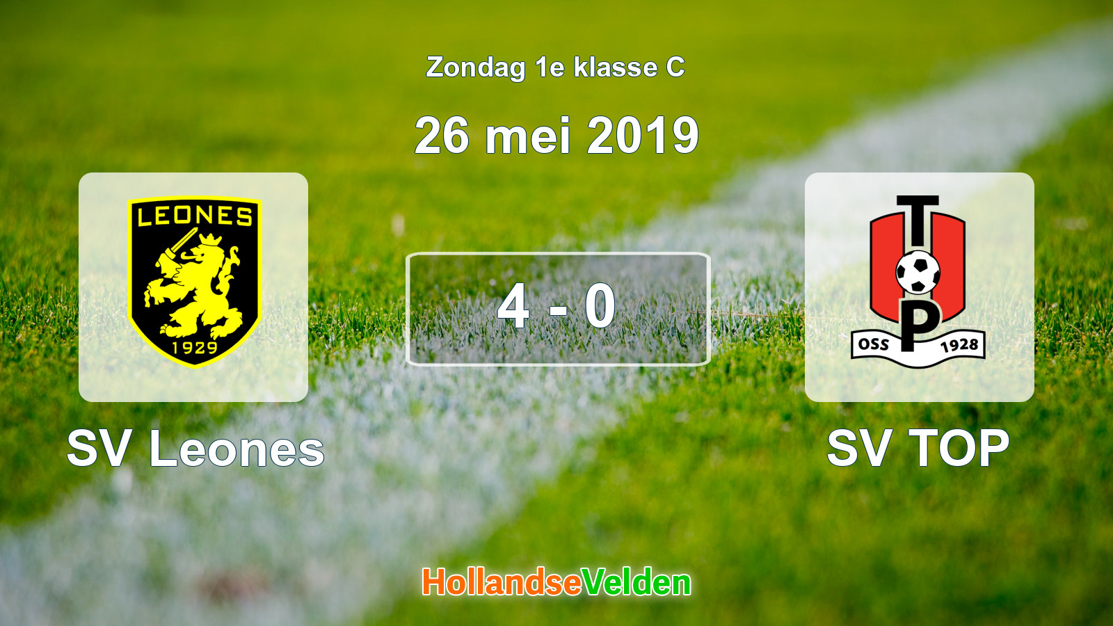 Gespeelde wedstrijd: SV Leones - SV TOP 4 - 0 (26 mei 2019)